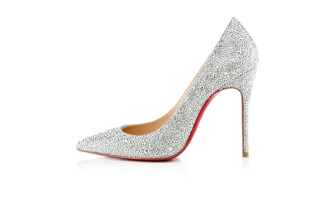 Christian louboutin Decollete 554 Strass in Silver | Lyst