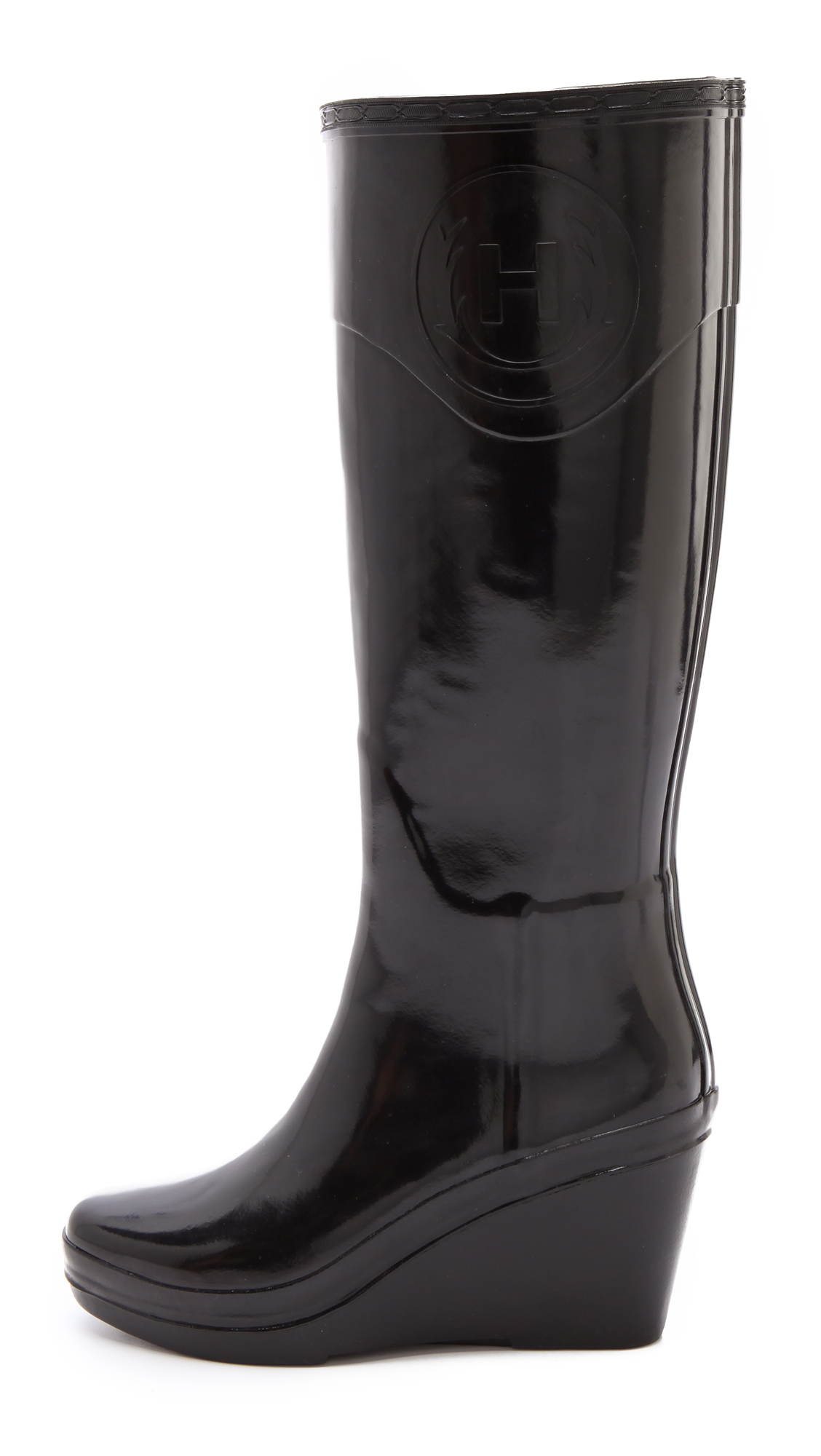 Lyst Hunter Champery Wedge Boots in Black