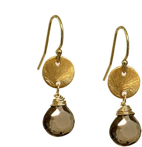 Julie Tuton Jewelry Palliette Gem Earrings in Gold | Lyst