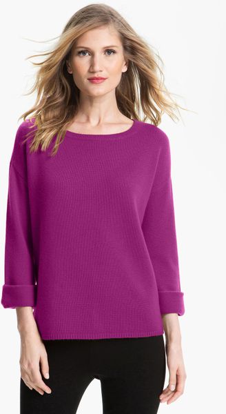 Nordstrom Collection Kimono Sleeve Cashmere Sweater in Purple (light ...