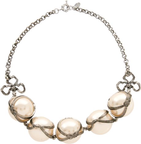 Vivienne Westwood Giant Pearl Necklace in Silver (whitepearl) | Lyst