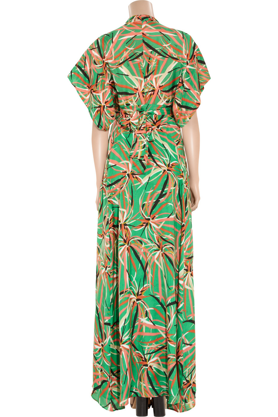 green satin kimono