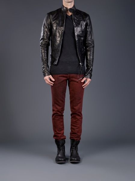 Ma+ Wrinkled Leather Jacket in Black for Men | Lyst