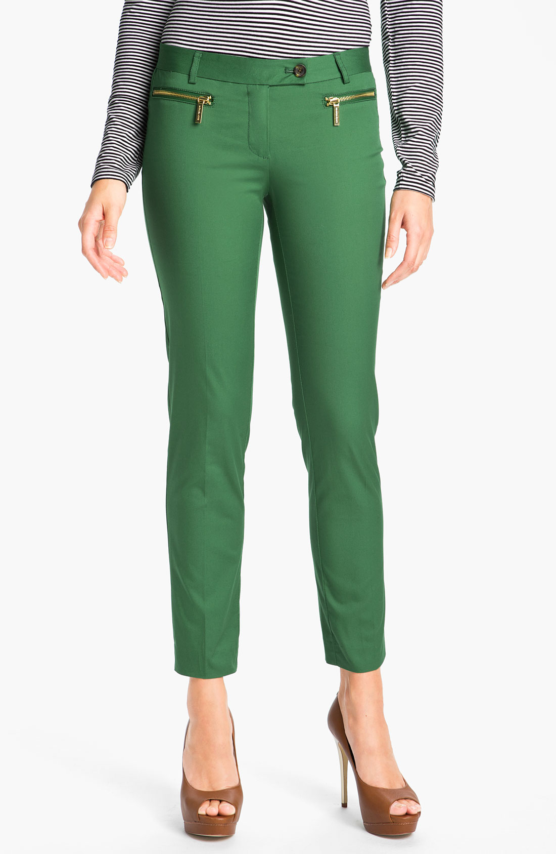 Michael Michael Kors Zip Pocket Ankle Pants in Green (palmetto green ...