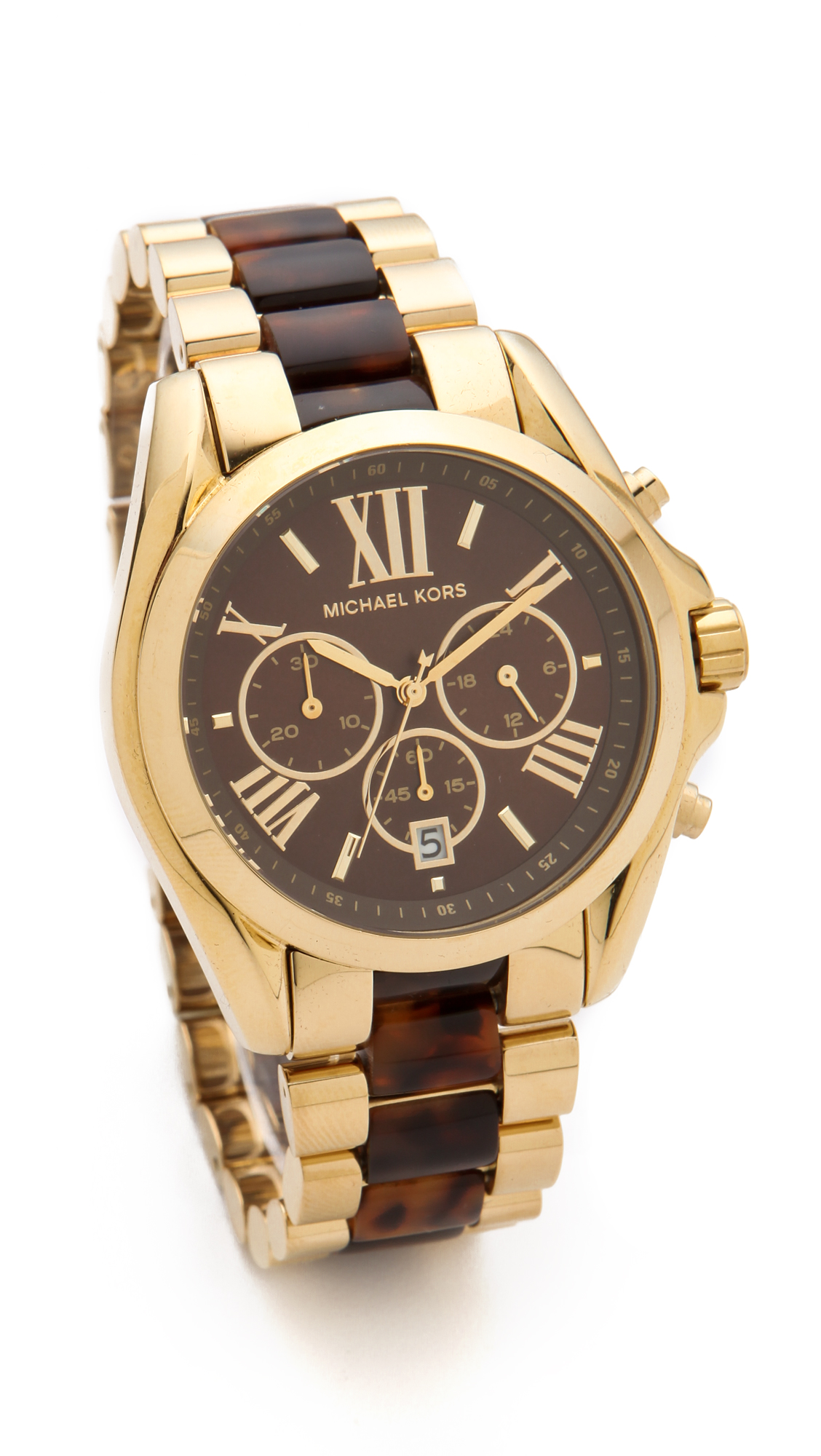 Michael Kors Bradshaw Chronograph Watch - Tortoise/Gold in Metallic - Lyst
