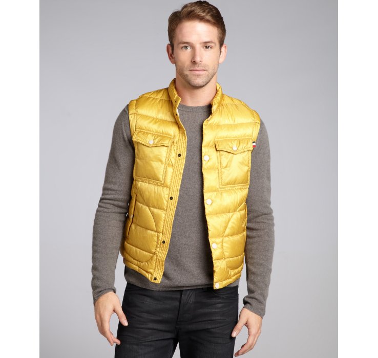yellow moncler vest