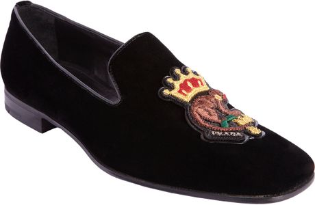 Prada Embroidered Monkey Wholecut Loafer in Black for Men (gold) | Lyst