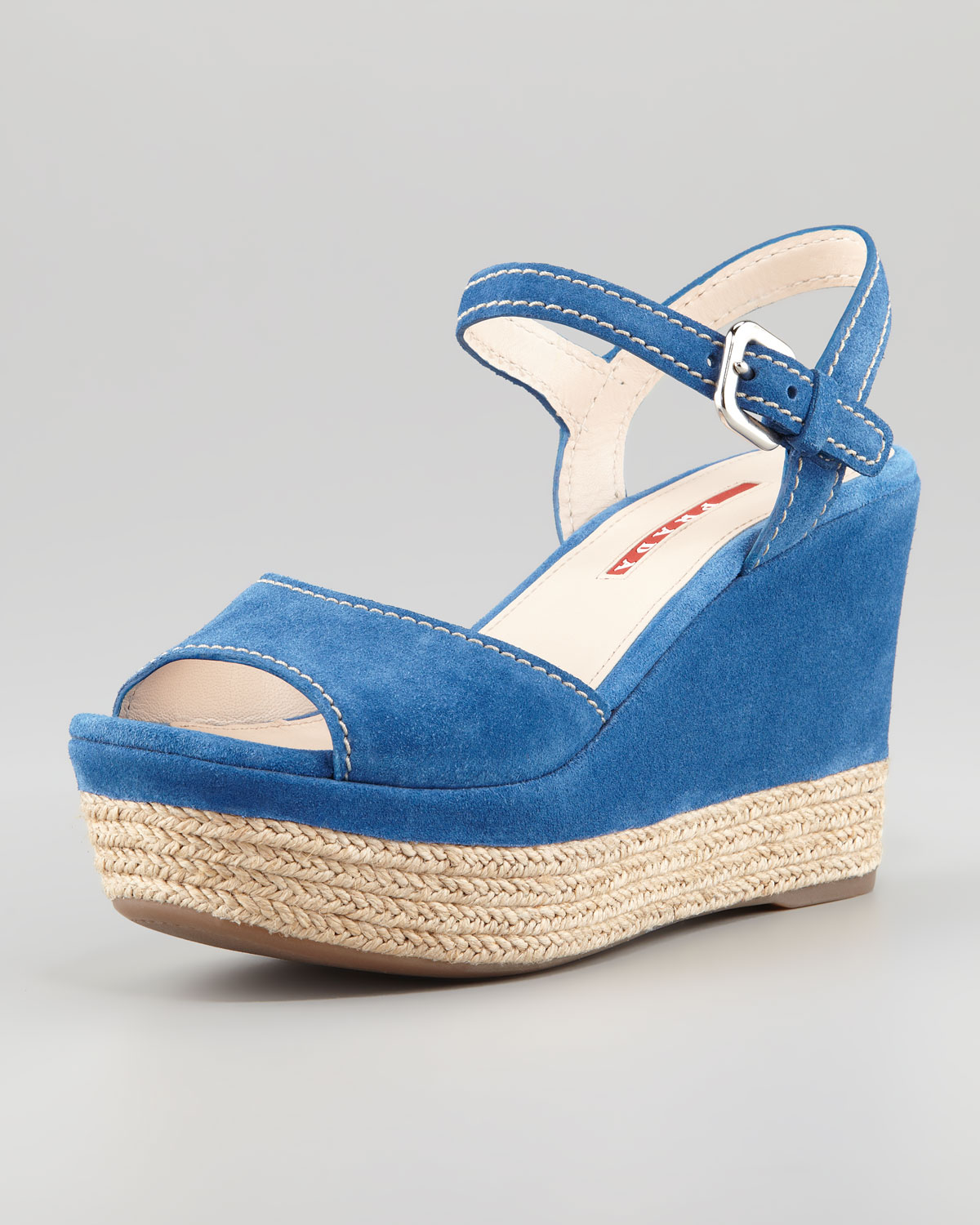 prada espadrille wedge shoes
