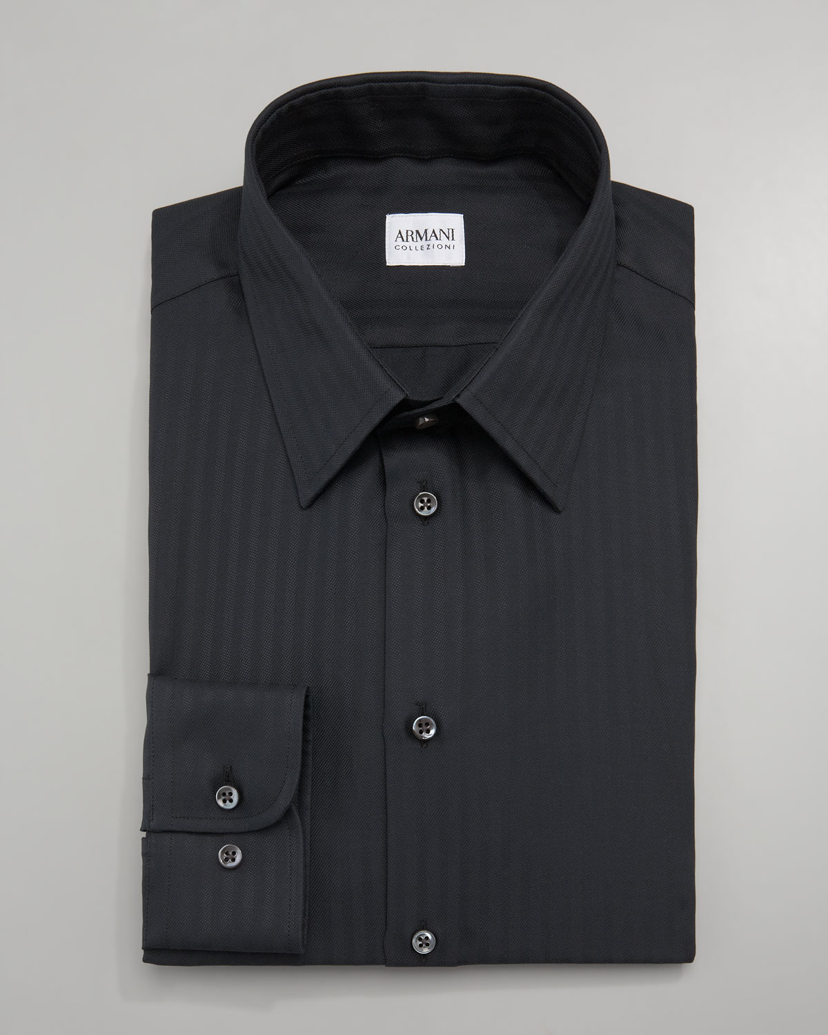 Lyst - Giorgio Armani Tonalstripe Dress Shirt in Black for Men