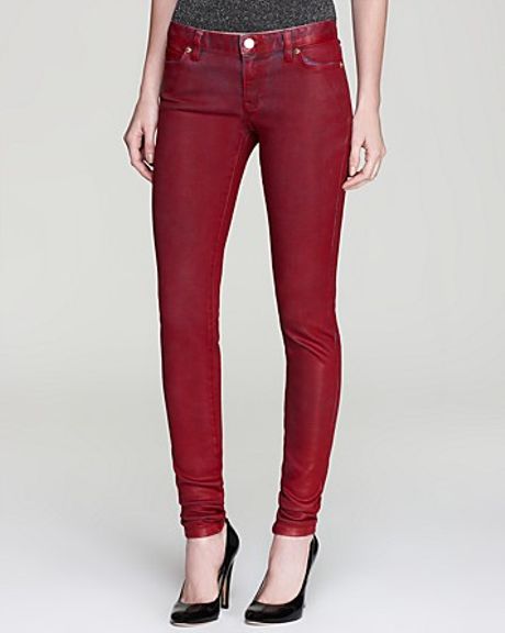 Michael Kors Dupemichael Coated Jeggings in Red (red blaze) | Lyst