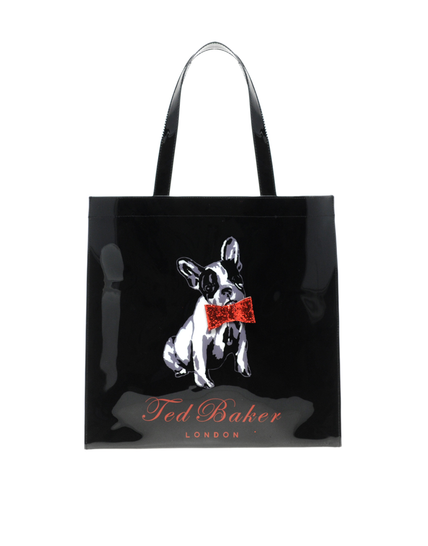 Lyst - Ted Baker Cottcon Dog Ikon Bag in Black