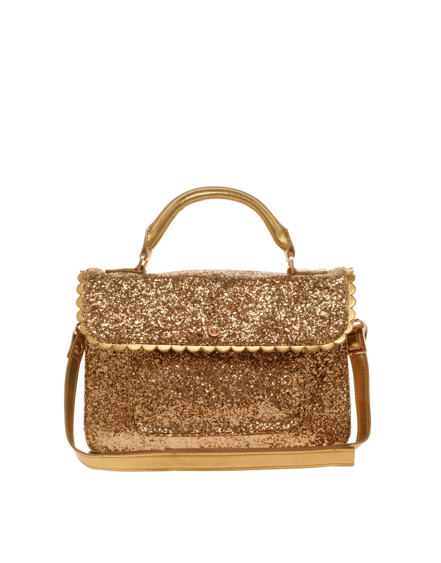 Ted baker Tingle Glitter Satchel in Metallic | Lyst