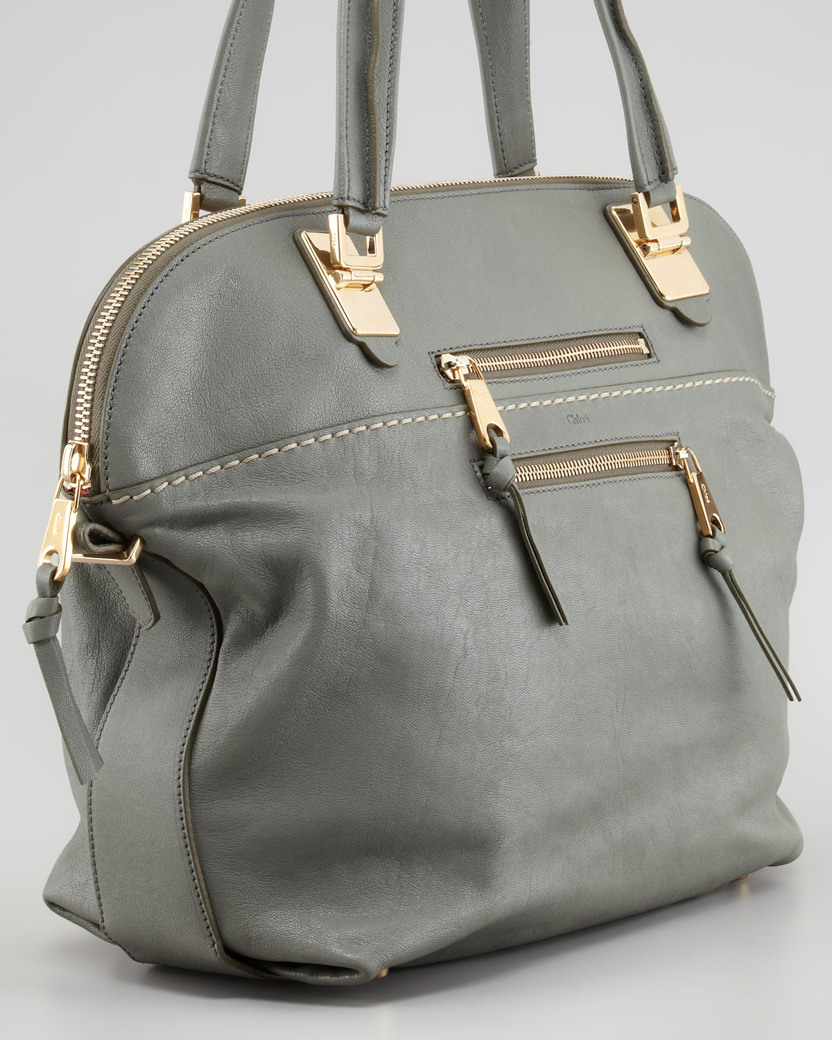 Chlo Angie Large Shoulder Bag in Green (toscano cypress) | Lyst