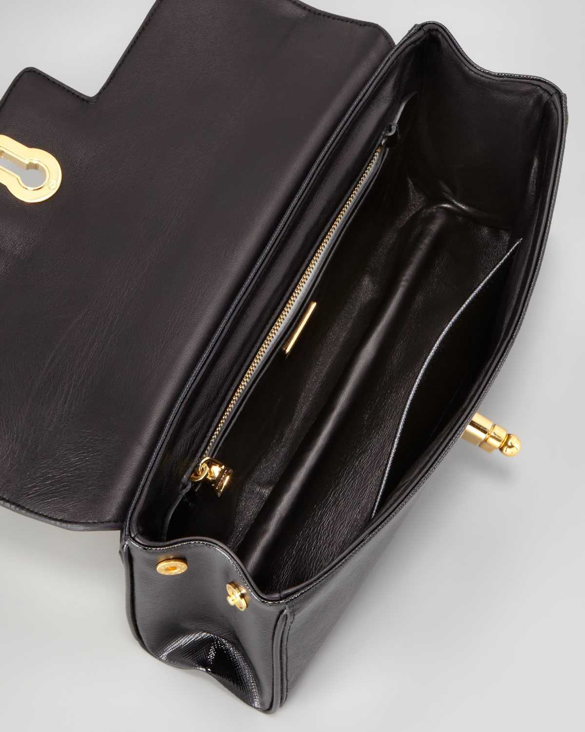 Prada Saffiano Vernice Chain Shoulder Bag in White (nero/bianco ...