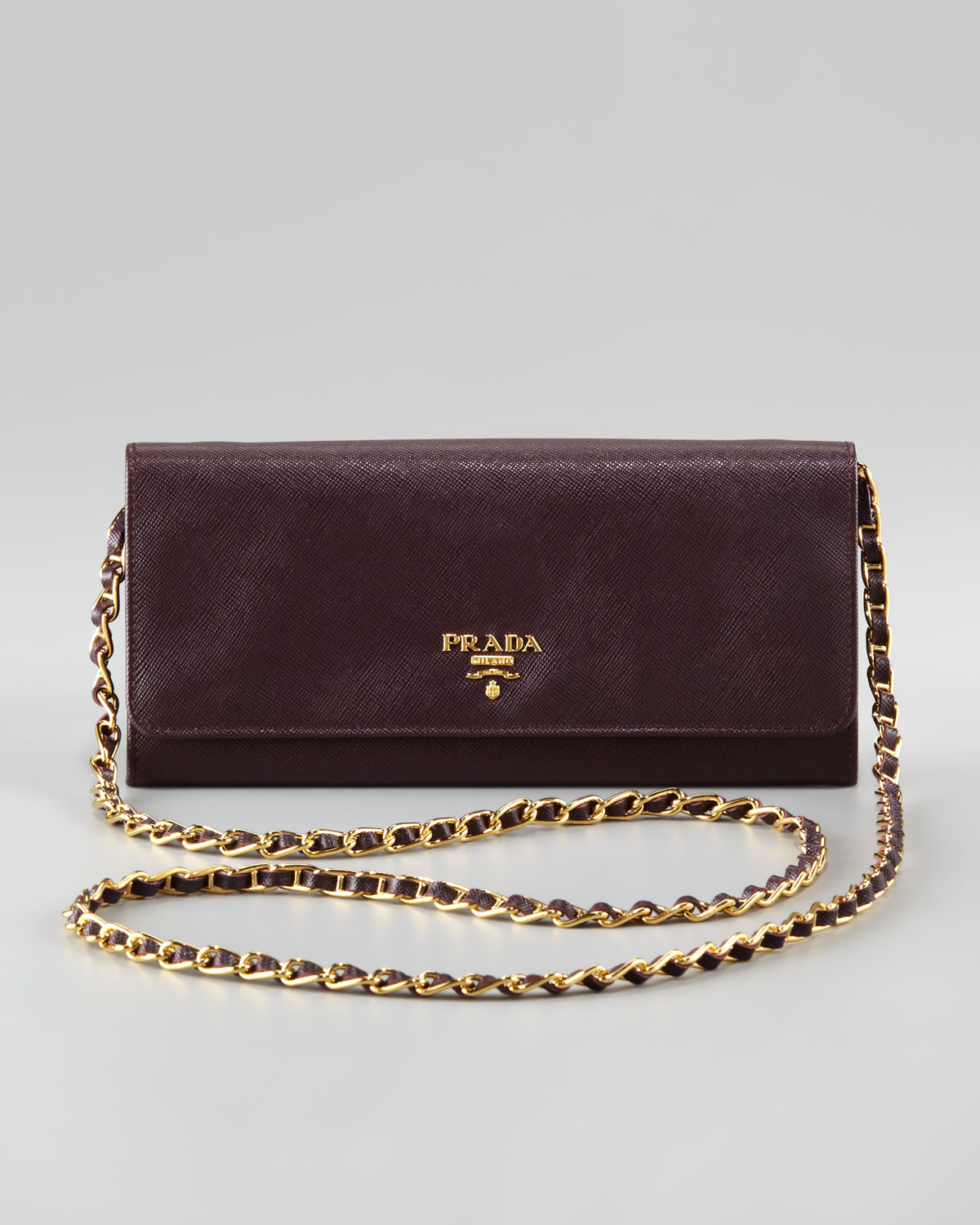 Lyst - Prada Saffiano Wallet On A Chain Nero in Black
