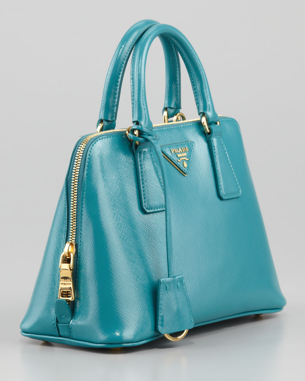 Prada Saffiano Micro Promenade Bag in Blue (turchese) | Lyst