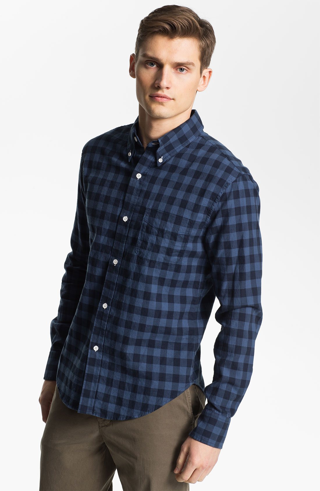 Band Of Outsiders Band Of Outsiders Navy Check Sport Shirt in Blue for ...