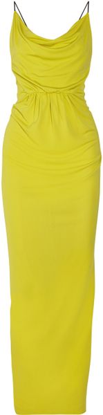 Cut25 Crepejersey Maxi Dress in Yellow (chartreuse) | Lyst