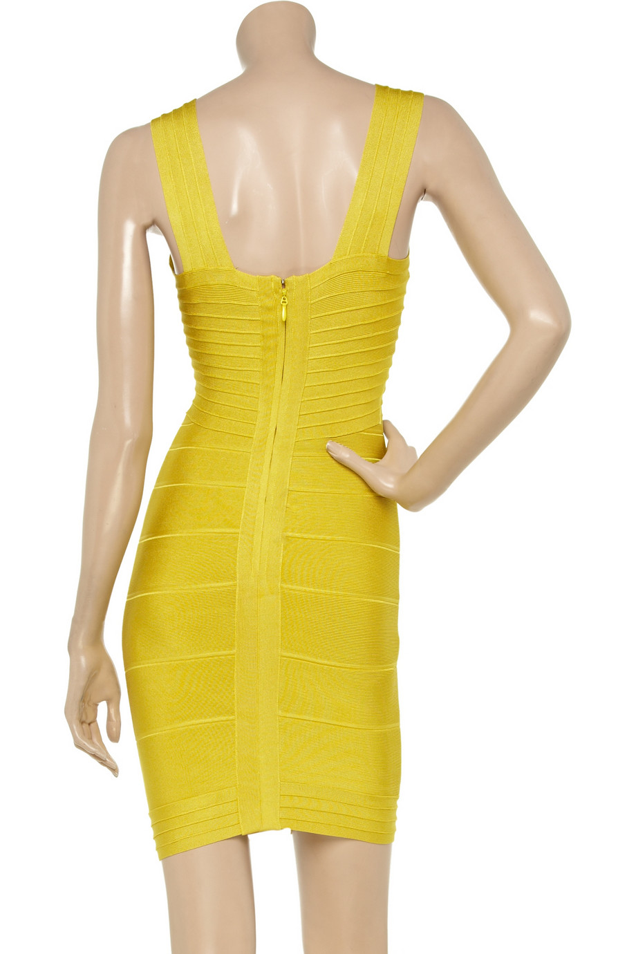 Lyst - Hervé léger Bandage Dress in Yellow