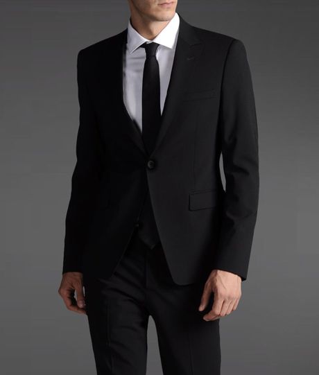 Emporio Armani One Button Suit in Black for Men | Lyst