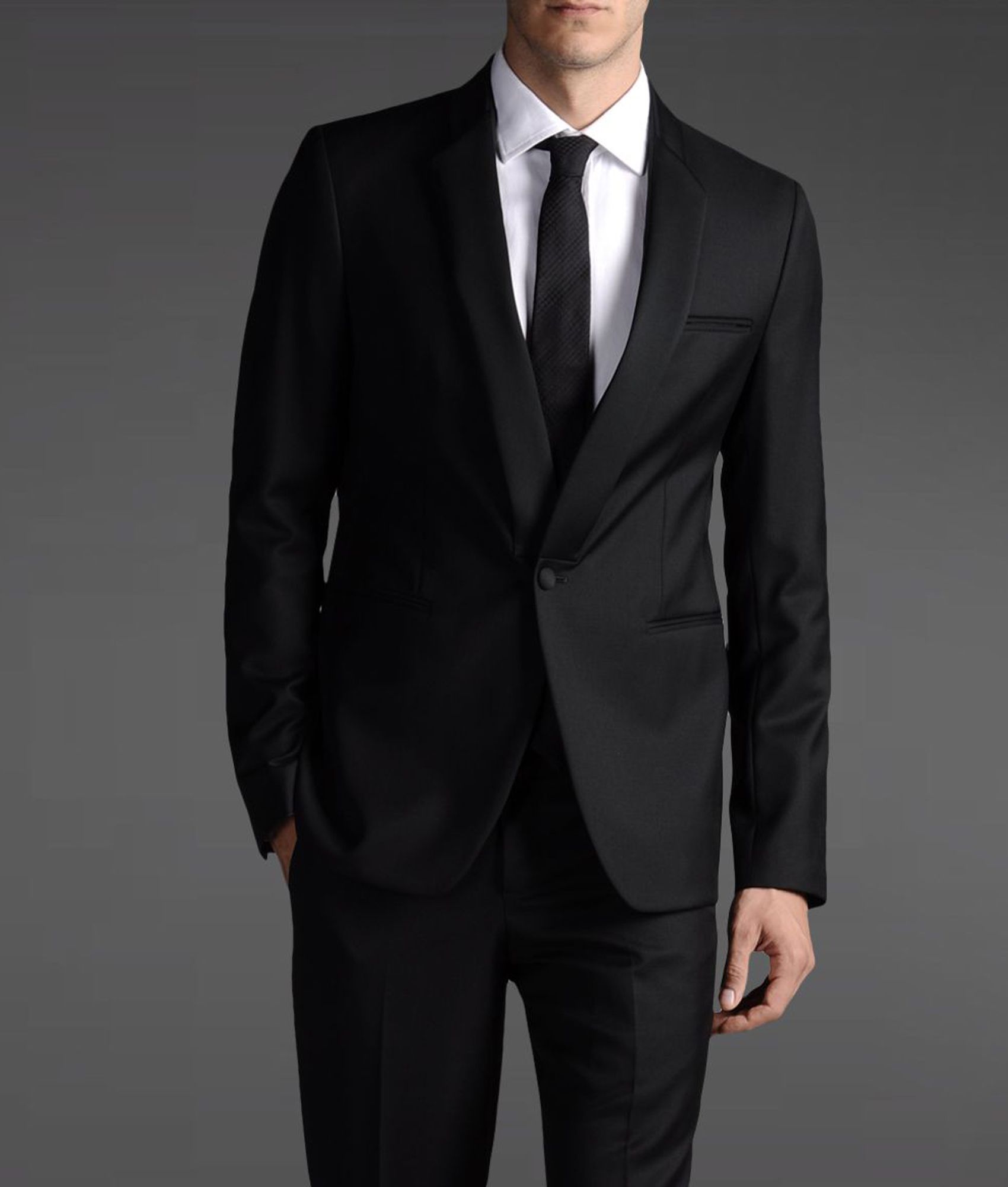 Lyst - Emporio Armani One Button Suit in Black for Men