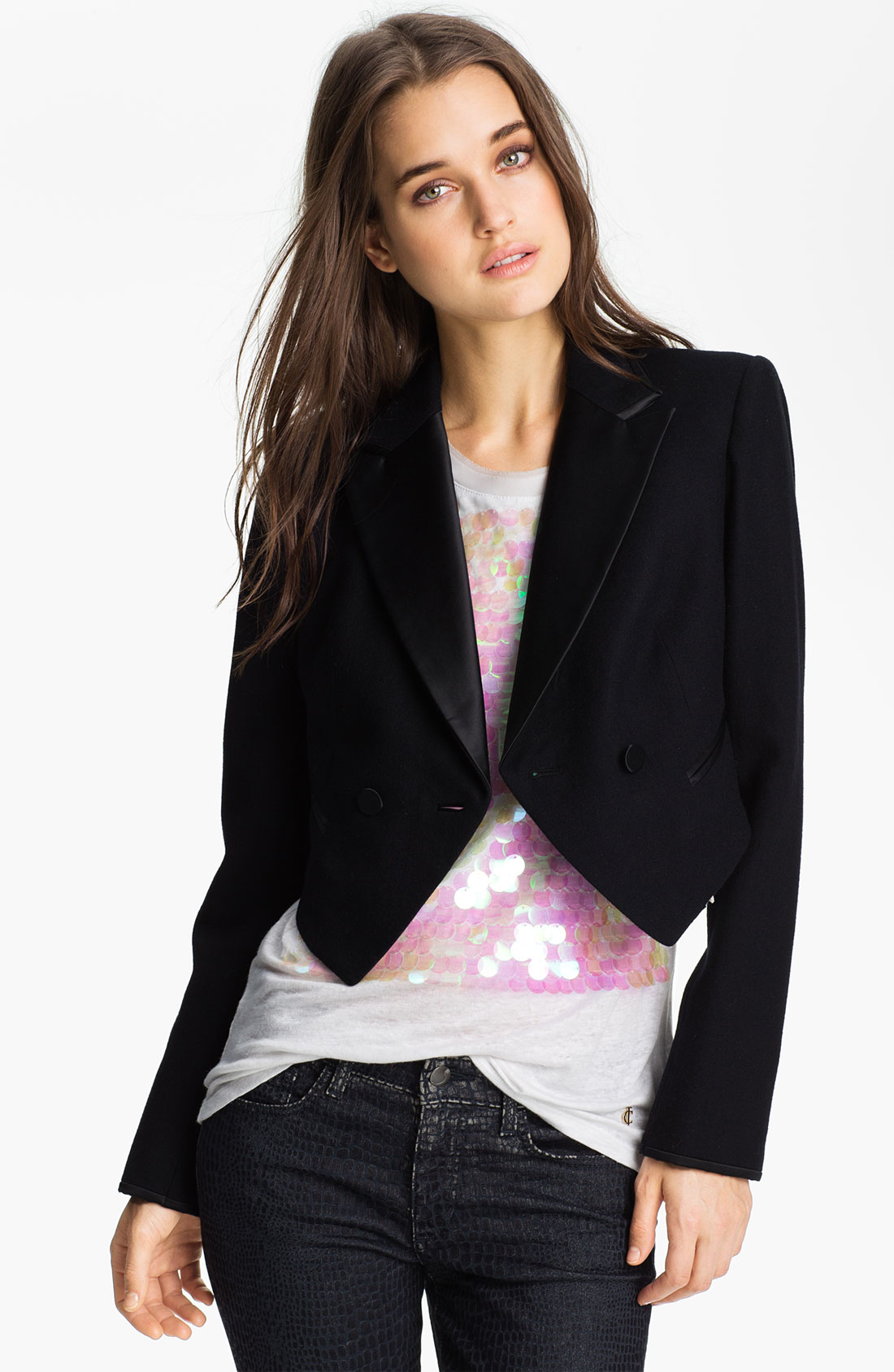 Juicy Couture Convertible Tuxedo Tail Jacket in Black (dark regal) | Lyst