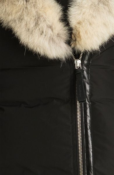 Mackage Long Down Coat with Genuine Fox Rabbit Fur in Black | Lyst