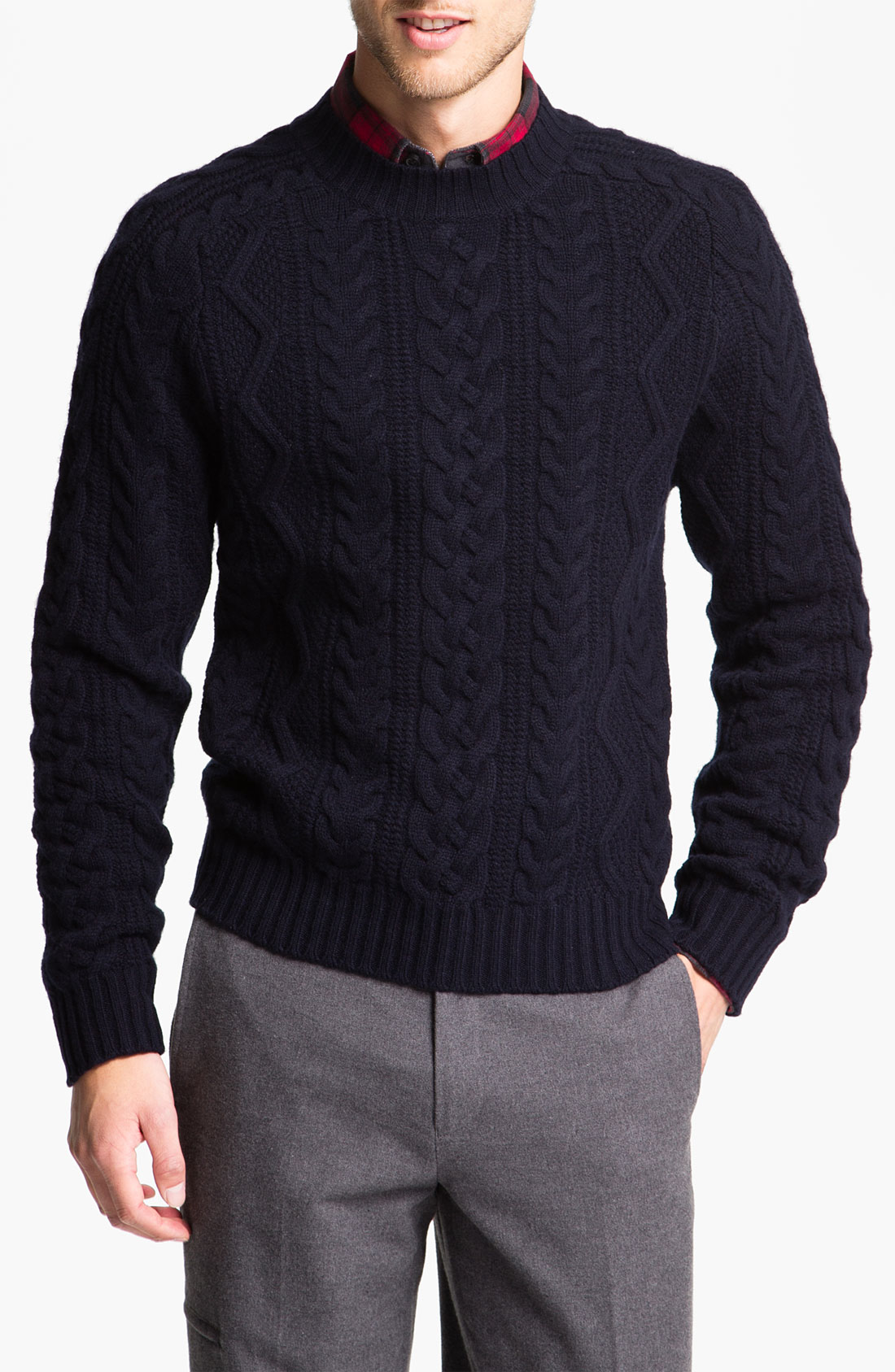 Brooks Brothers Fisherman Crewneck Sweater in Blue for Men (navy) | Lyst
