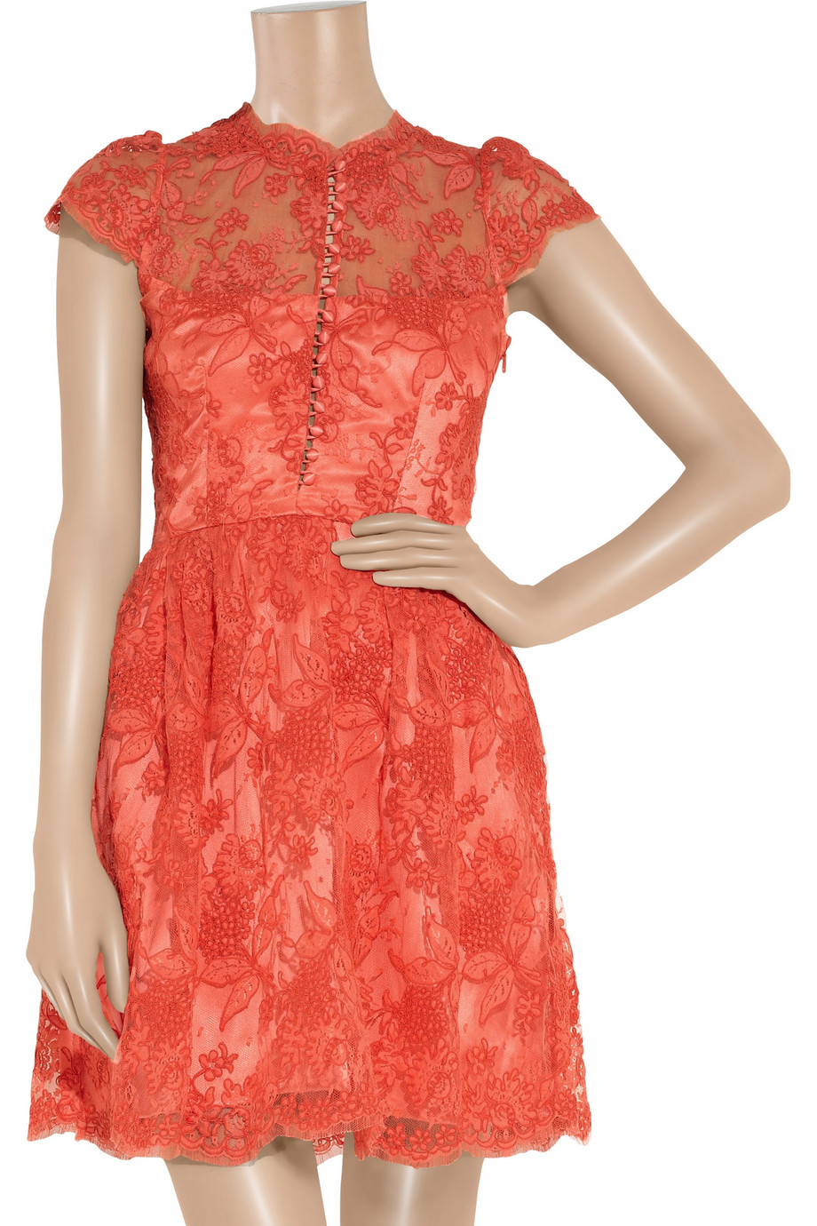 Lyst Issa Silksatin and Lace Dress in Pink