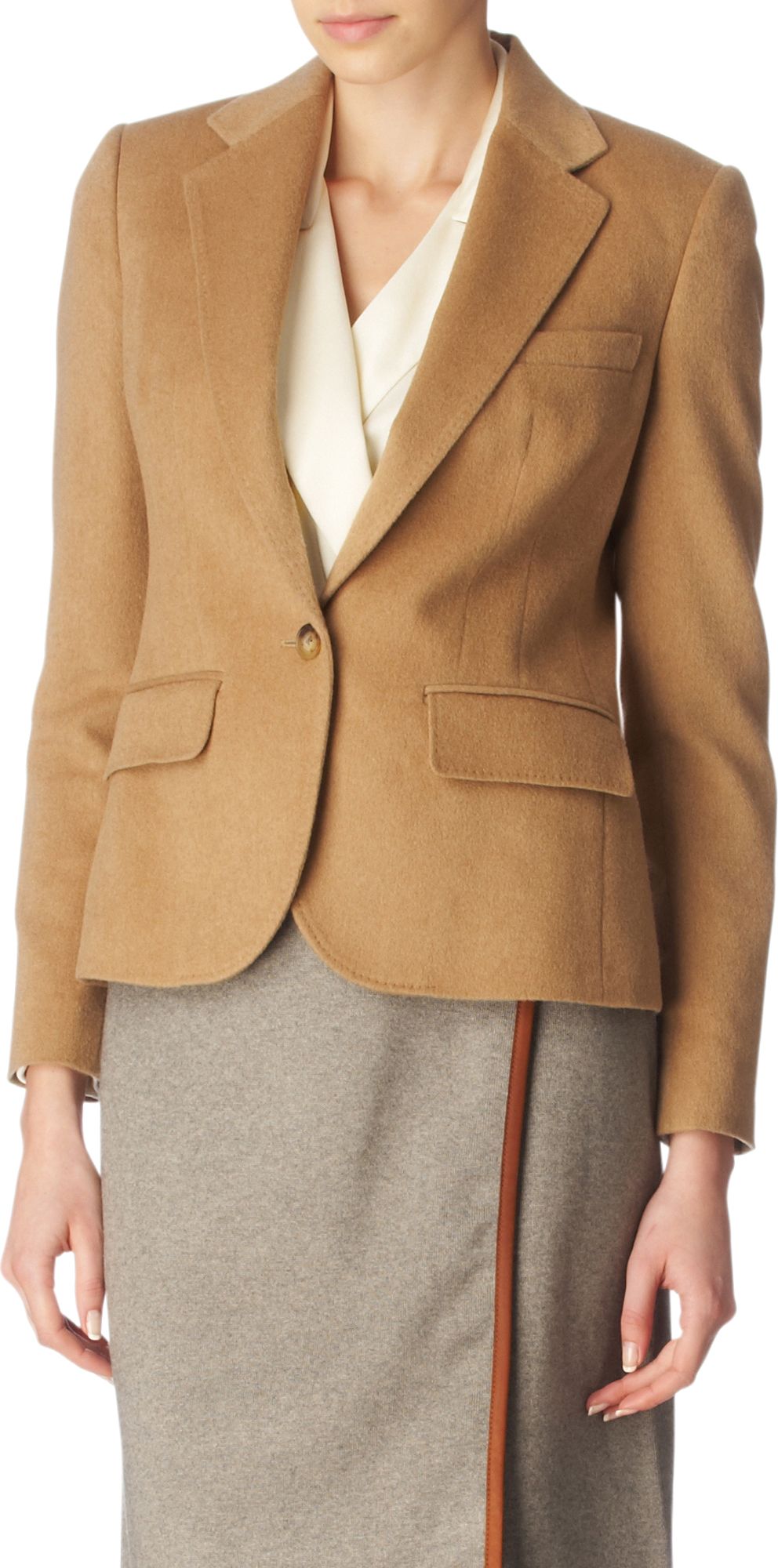 Ralph Lauren Camel Hair Jacket in Beige (camel) | Lyst