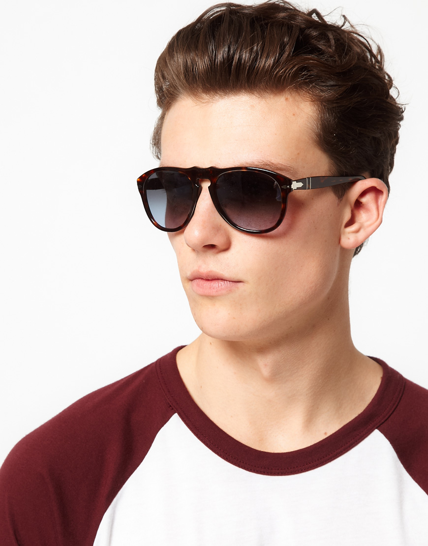Lyst - Persol Aviator Sunglasses in Brown for Men