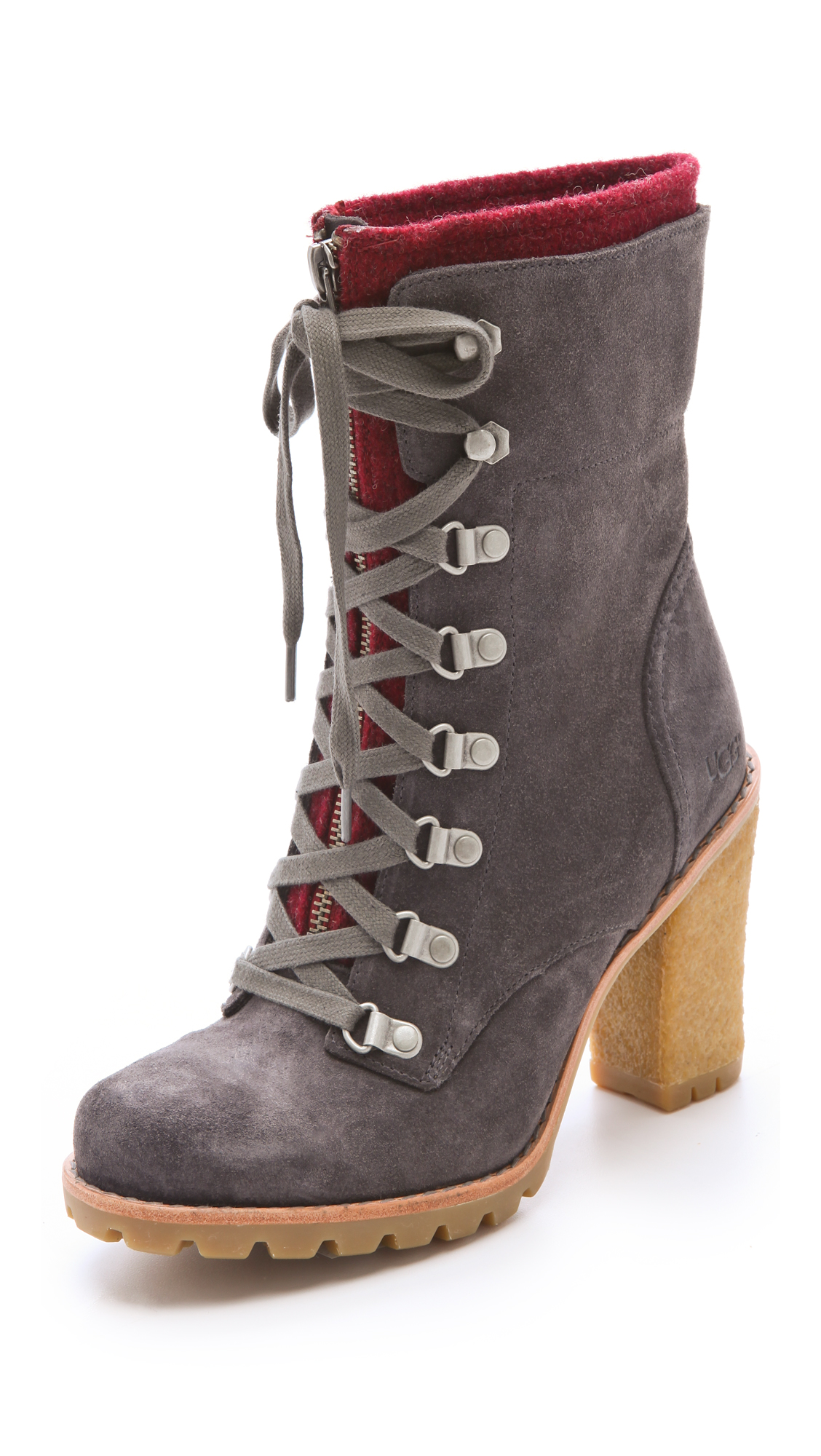 Ugg W Fabrice Boots with Lug Sole in Gray | Lyst