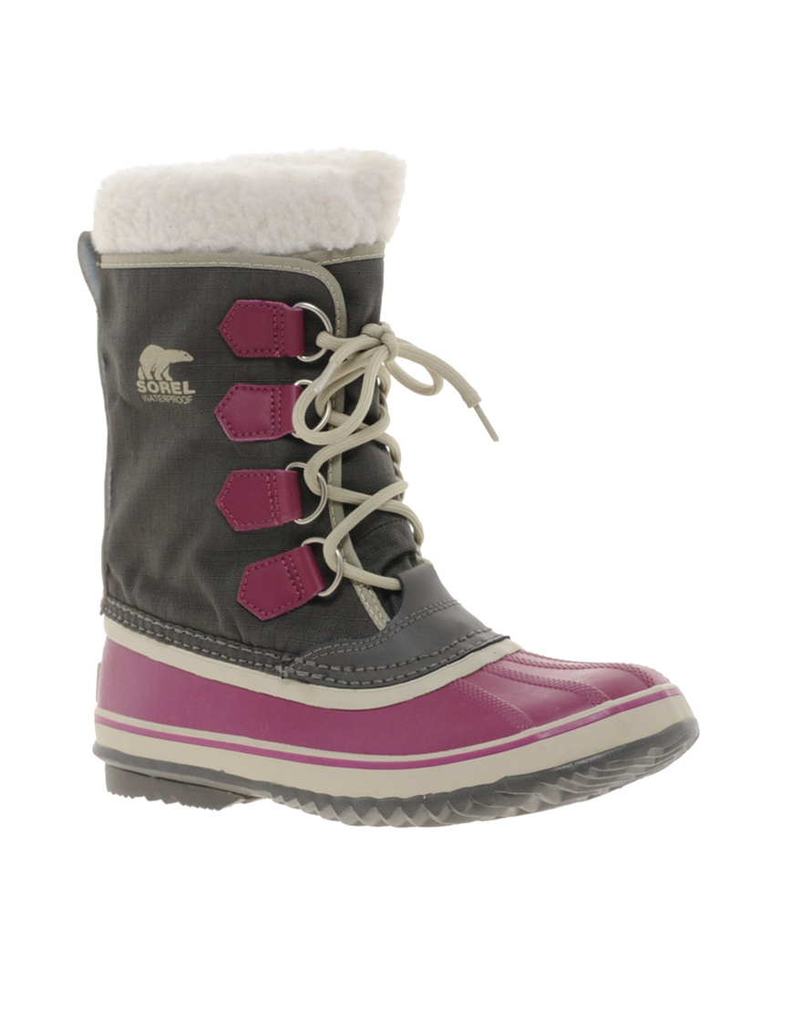 Lyst - Sorel Winter Carnival Purple Snow Cuffed Boots in Gray