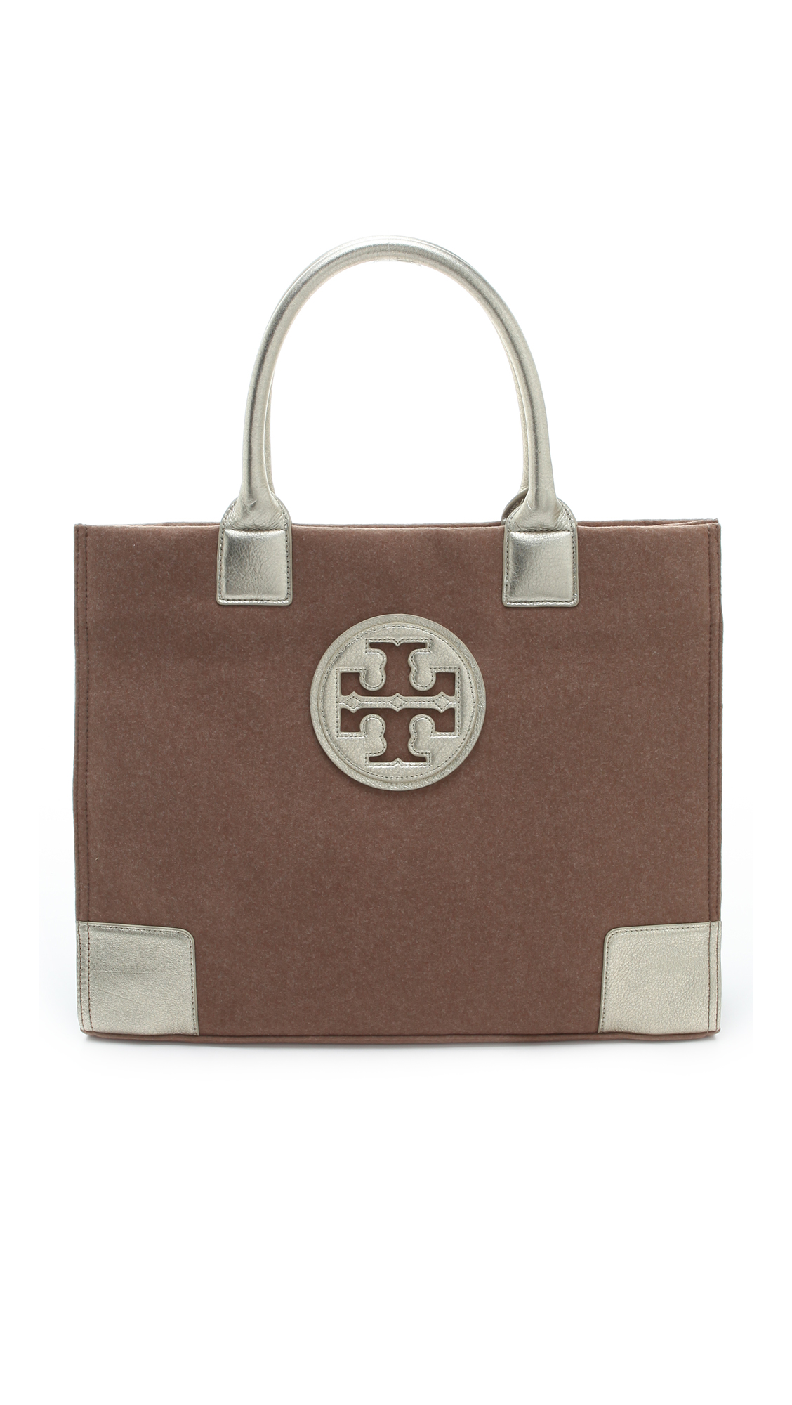 tory burch ella metallic tote