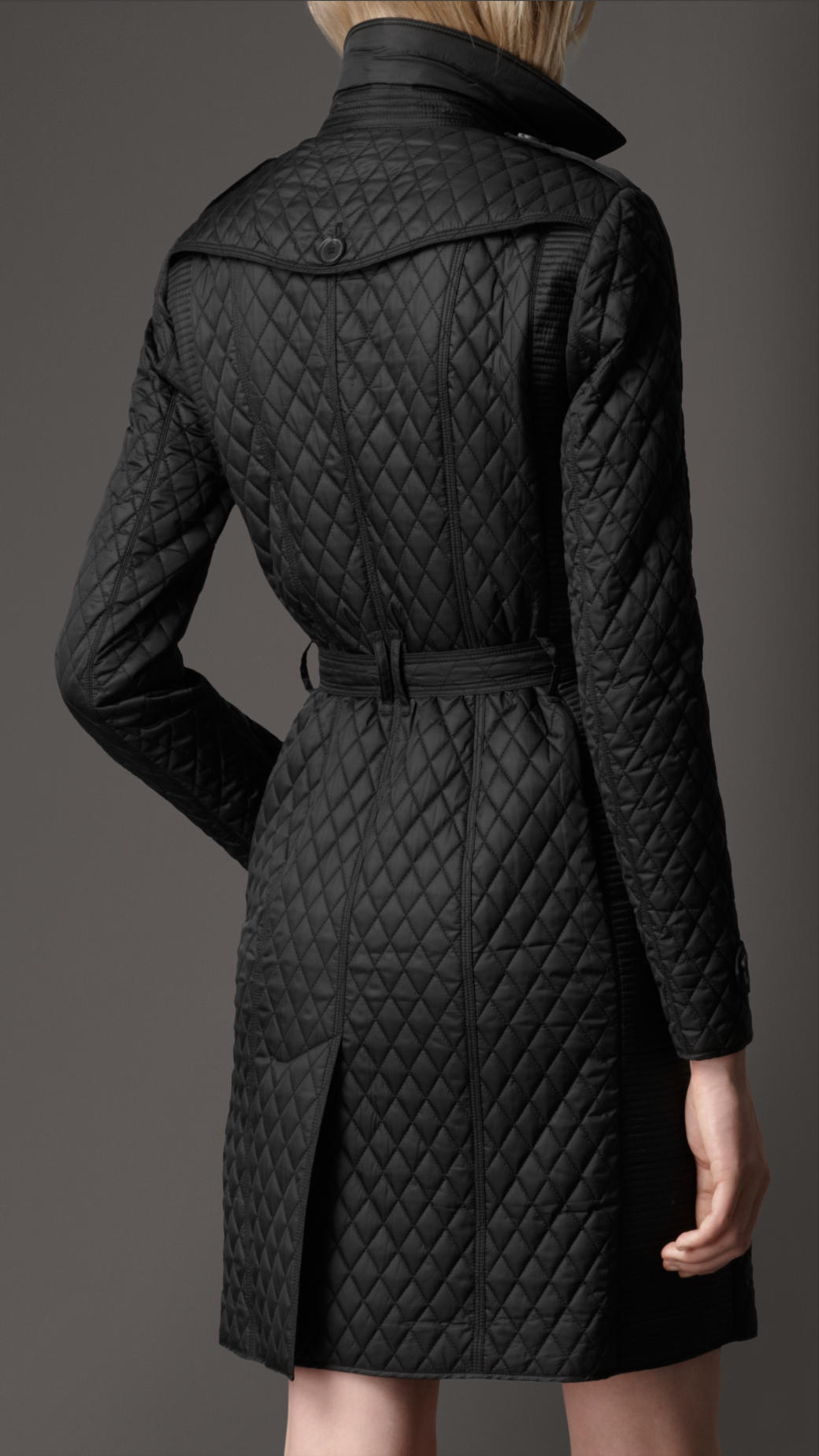 Lyst - Burberry Long Quilted Trench Coat in Black