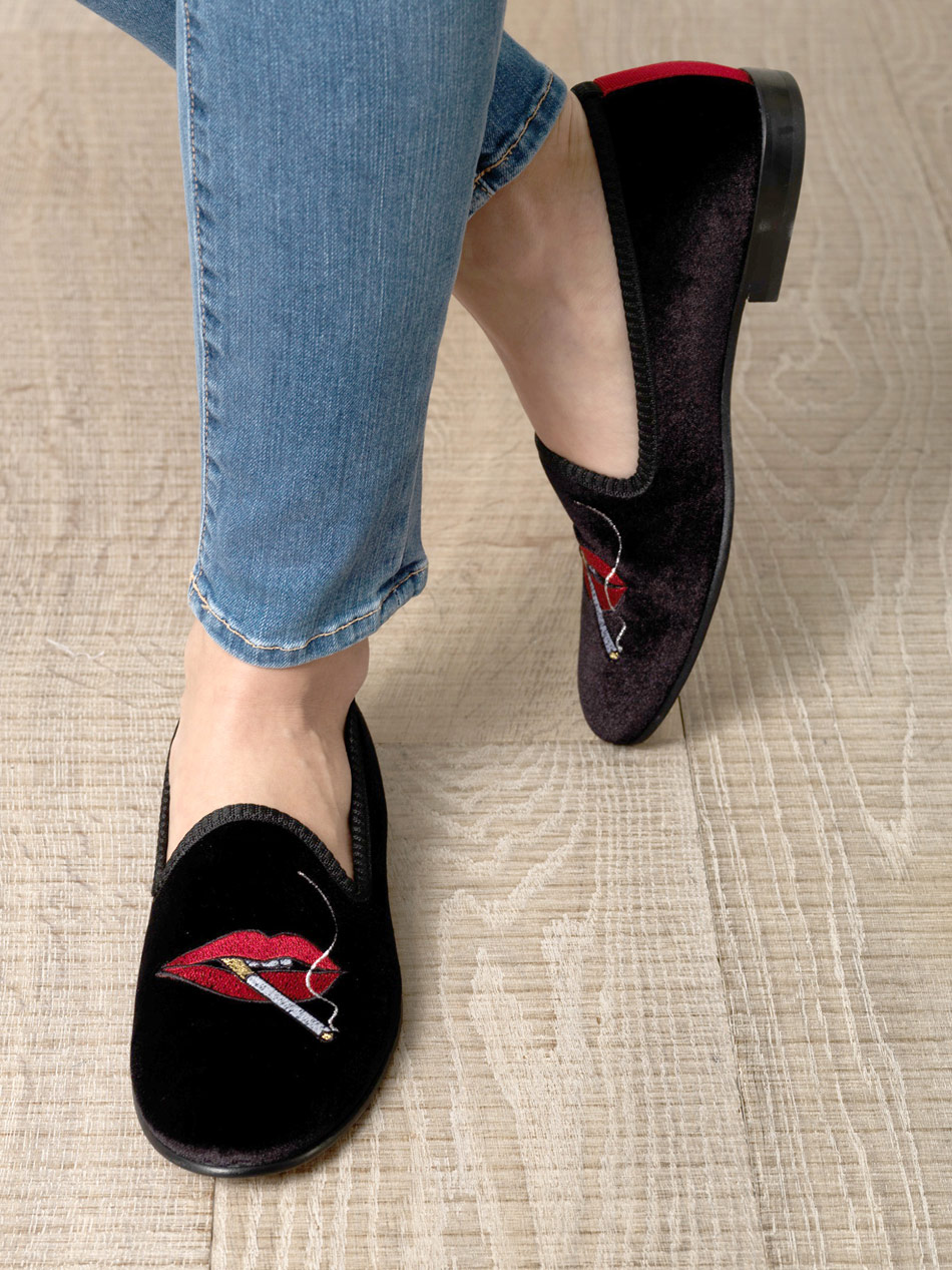 Lyst Del Toro Embroidered Velvet Slippers in Black Lyst Del Toro Embroidered Velvet Slippers in Black