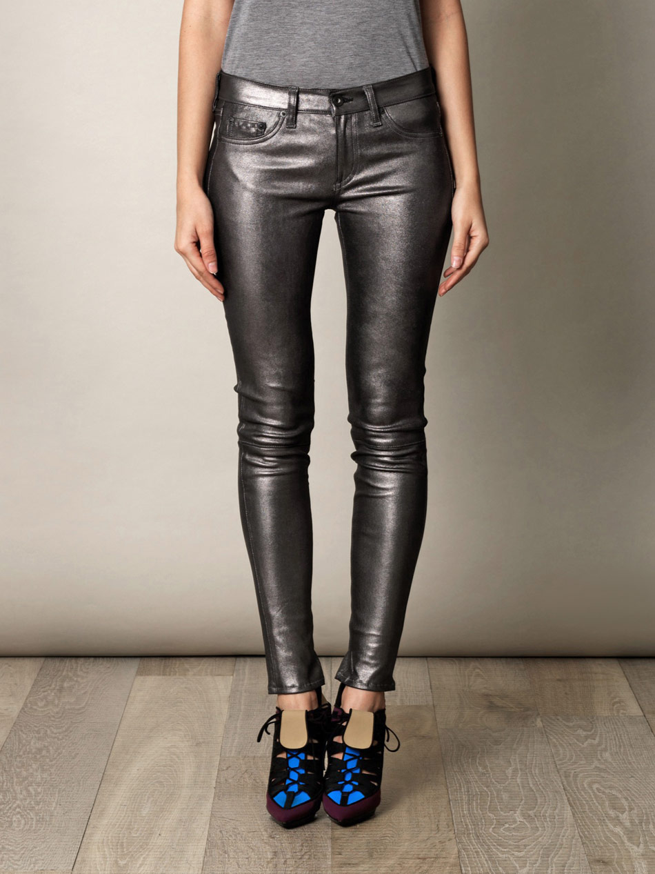 patent leather jeans