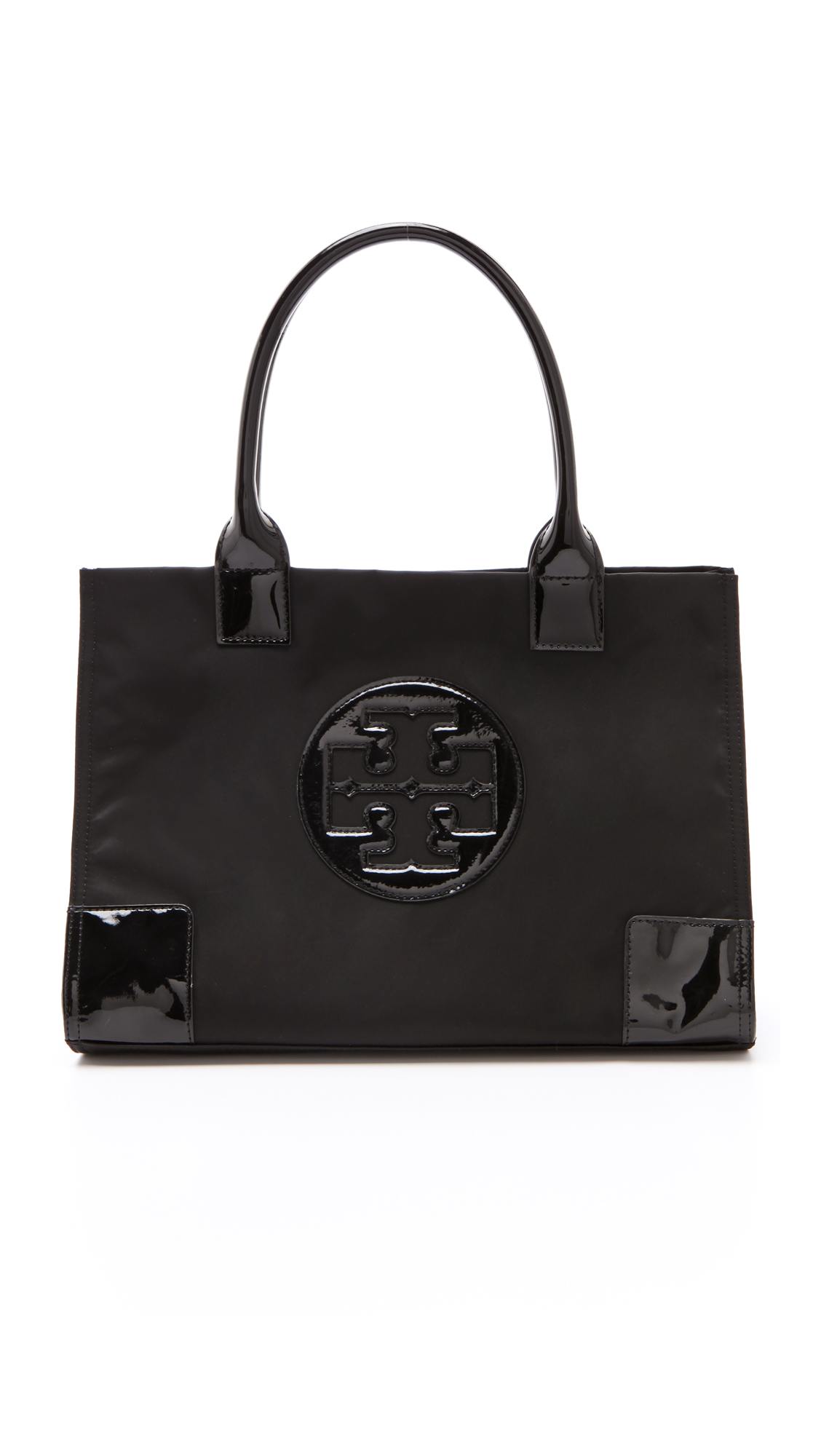 Tory burch Nylon Mini Ella Tote in Black | Lyst