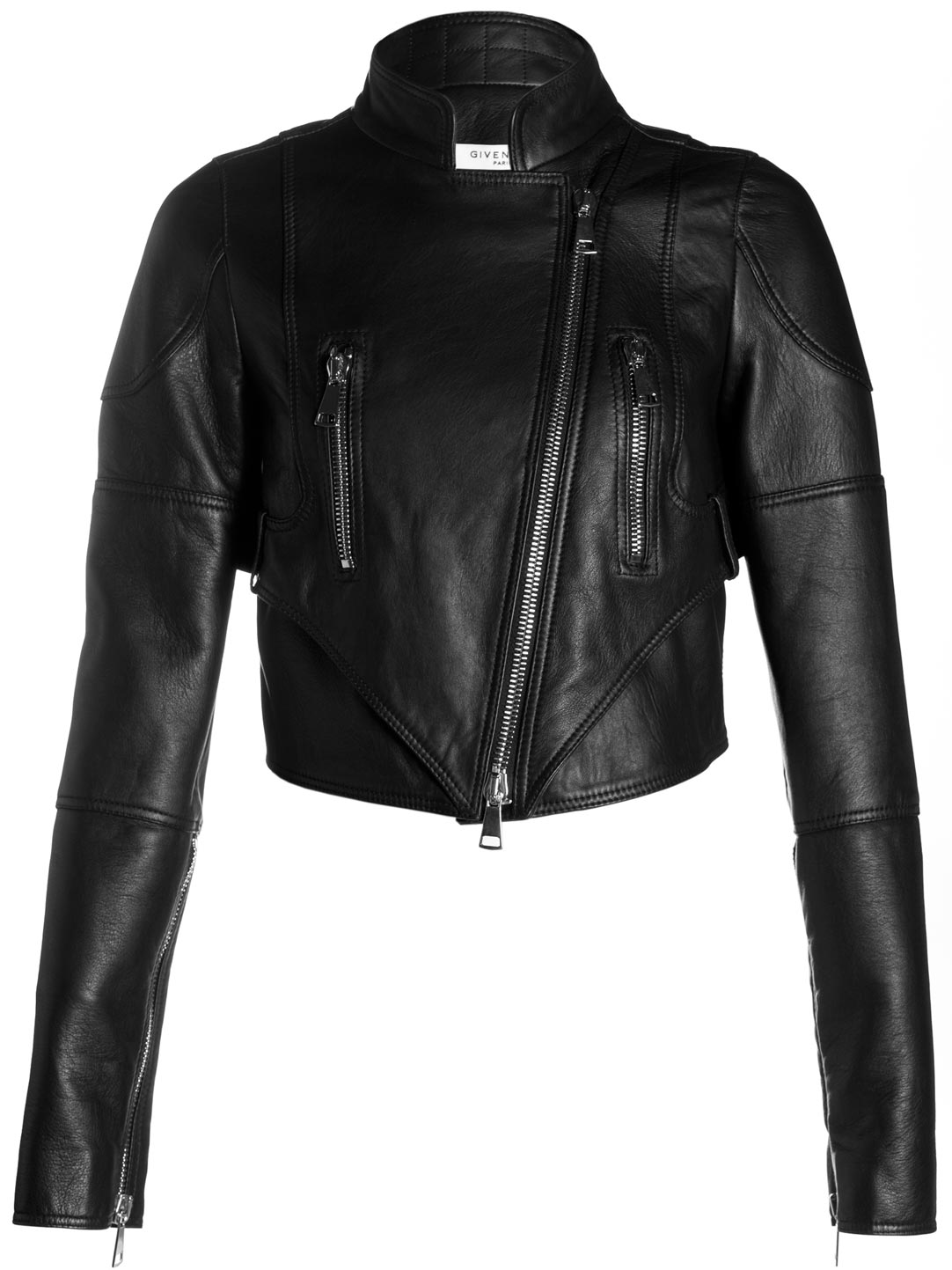 Lyst - Givenchy Givenchy Womens Cropped Leather Jacket in Black