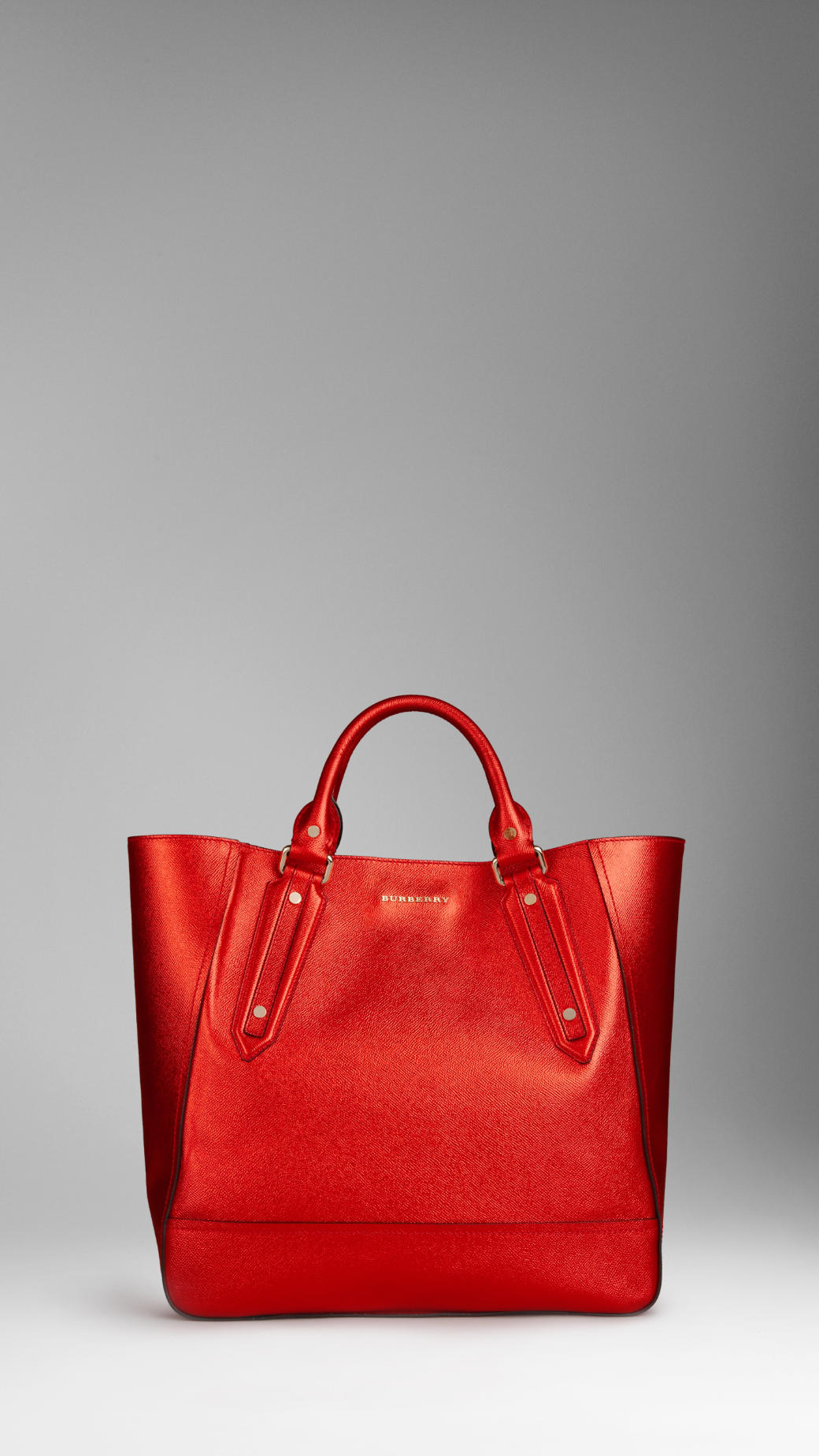 Burberry Large Patent Leather Landscape Tote Bag in Red (metallic ...