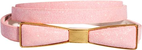 Asos Pastel Glitter Bow Waist Belt in Pink (lightpink) | Lyst