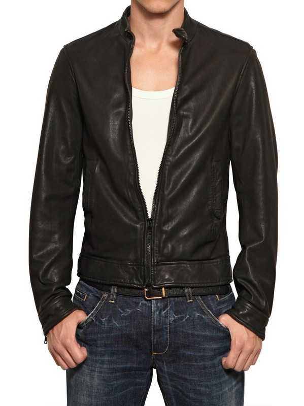 Dolce And Gabbana Leather Jacket Men Dolce Gabbana Perforated Leather Er Jacket In Black For Men