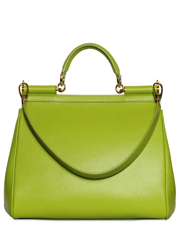 Lyst - Dolce & gabbana Miss Sicily Saffiano Leather Top Handle in Green