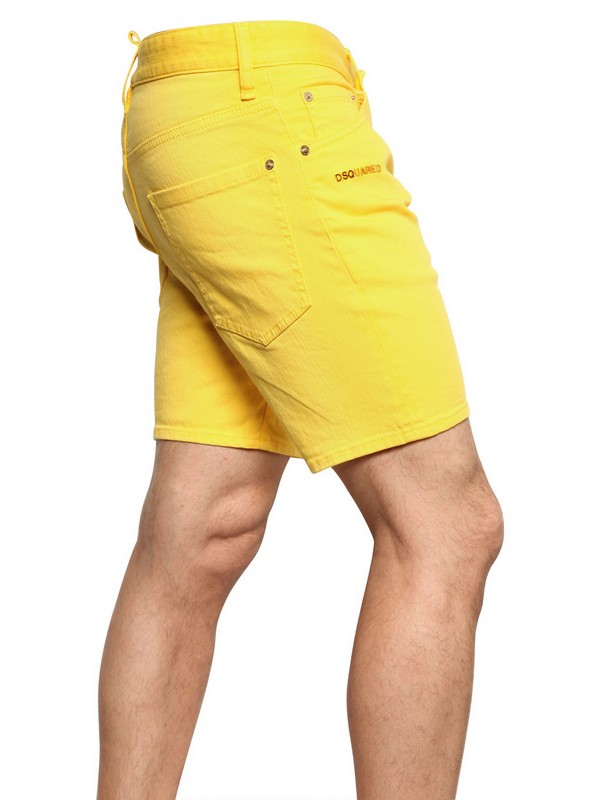 DSquared² Dyed Bull Stretch Denim Shorts in Yellow for Men Lyst