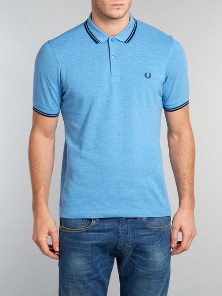 Fred Perry Slim Twin Tipped Polo Shirt in Blue for Men (light blue) | Lyst