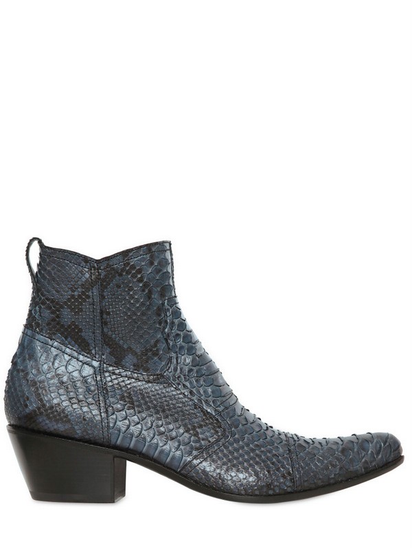 Lyst - Gianni barbato Python Low Boots in Blue for Men
