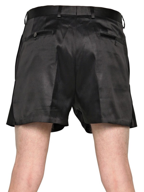 Lyst - Lanvin Silk Satin Shorts in Black for Men