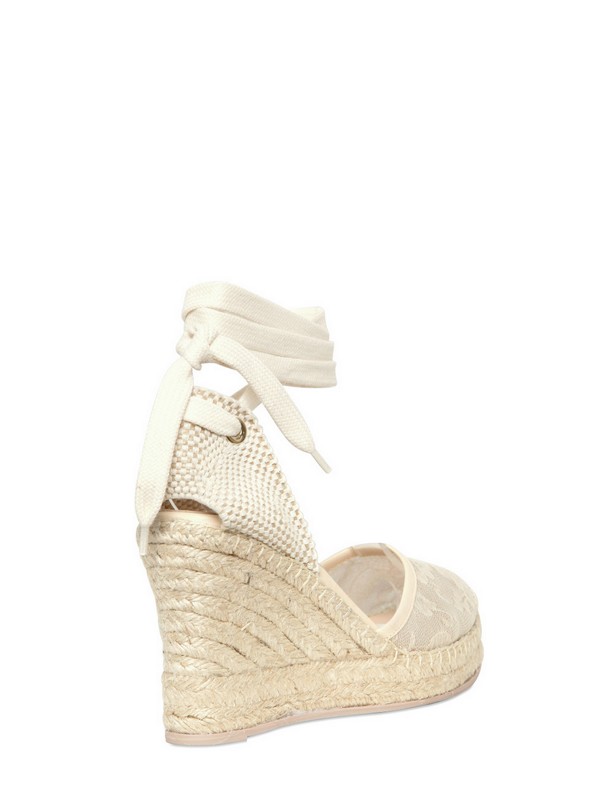 valentino lace espadrille wedge