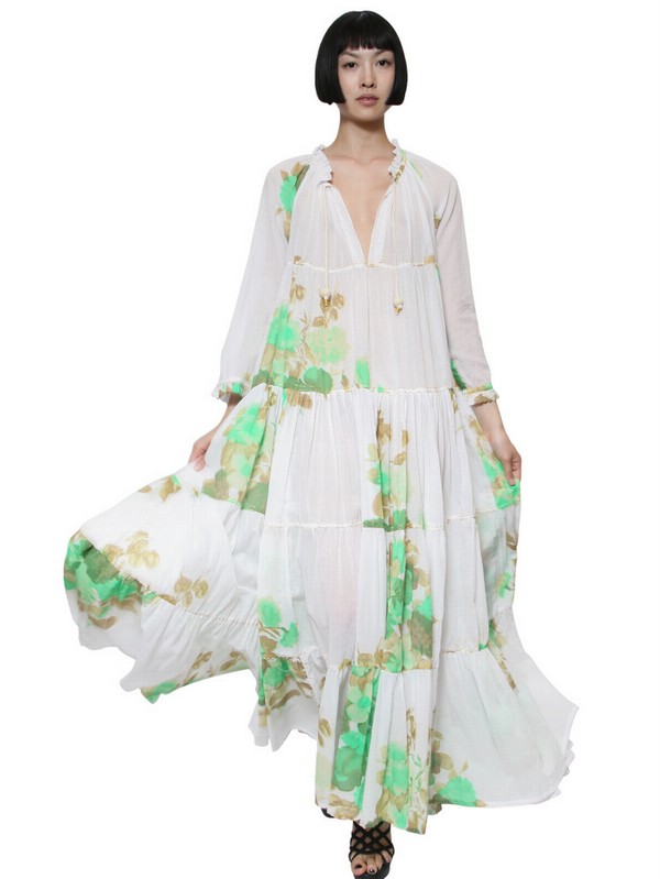 Yvonne s Drawstring Organic Cotton Long Dress in White Lyst