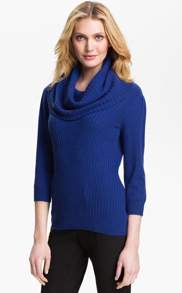 Classiques Entier Cowl Neck Cashmere Sweater in Blue (blue mazarine) | Lyst